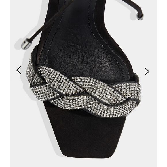 COPY - Schutz Stiletto Heels Braided Rhinestone Open Toe Strappy Glam Elegant S… - Picture 16 of 16